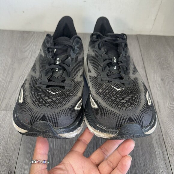 Hoka One One Mens Clifton 9 1132210 BWHT Black Running Shoes Sneakers Sz 12 2E main image 8